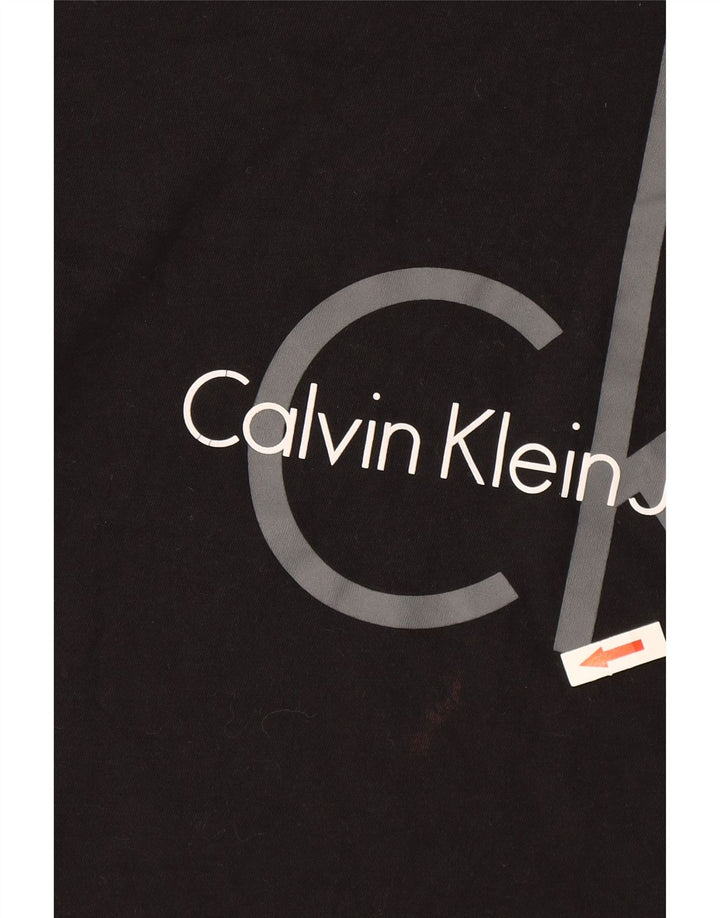 Calvin Klein Jeans Camiseta masculina gráfica Top Médio Preto