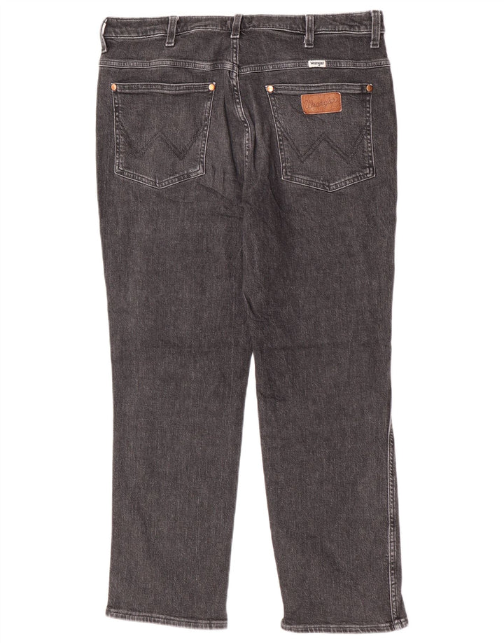 Wrangler Masculino Wild West Straight Jeans W33 L28 Algodão Cinza