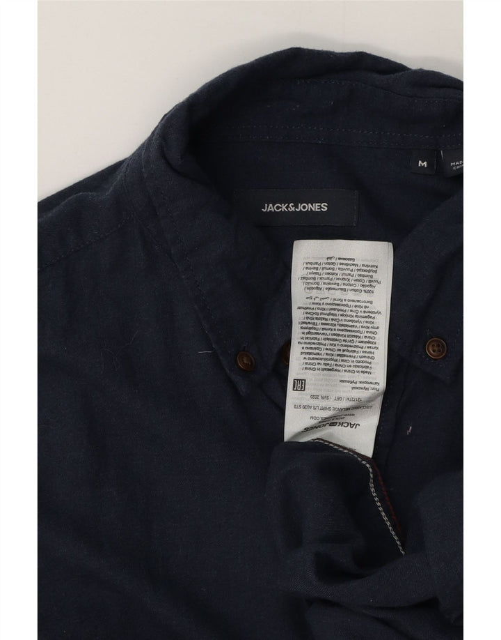 Camisa masculina Jack & Jones média azul marinho algodão