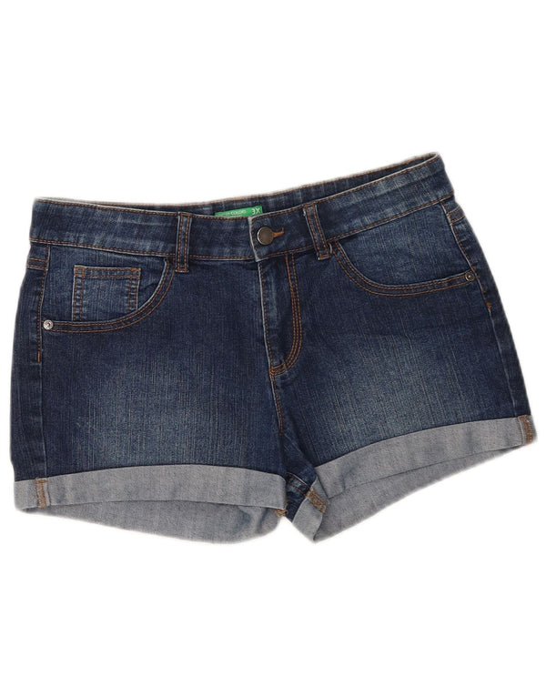 Shorts jeans para meninas Benetton 15-16 anos 3XL W30 azul