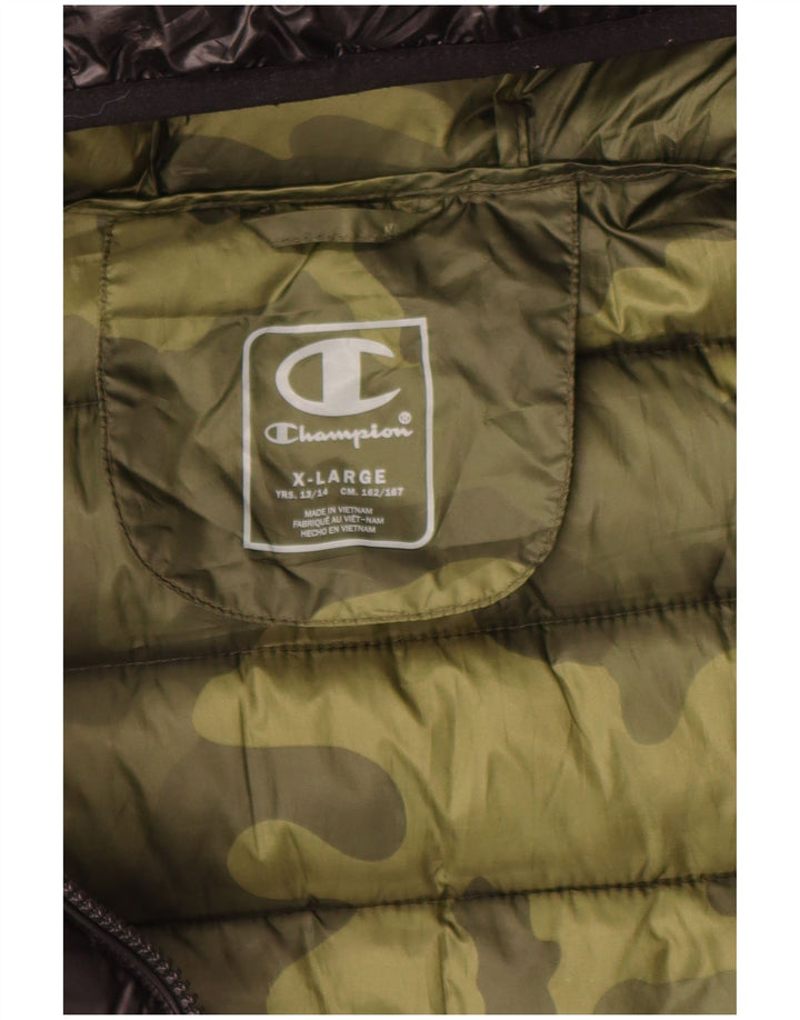Jaqueta acolchoada com capuz para meninos Champion 13-14 anos XL preto