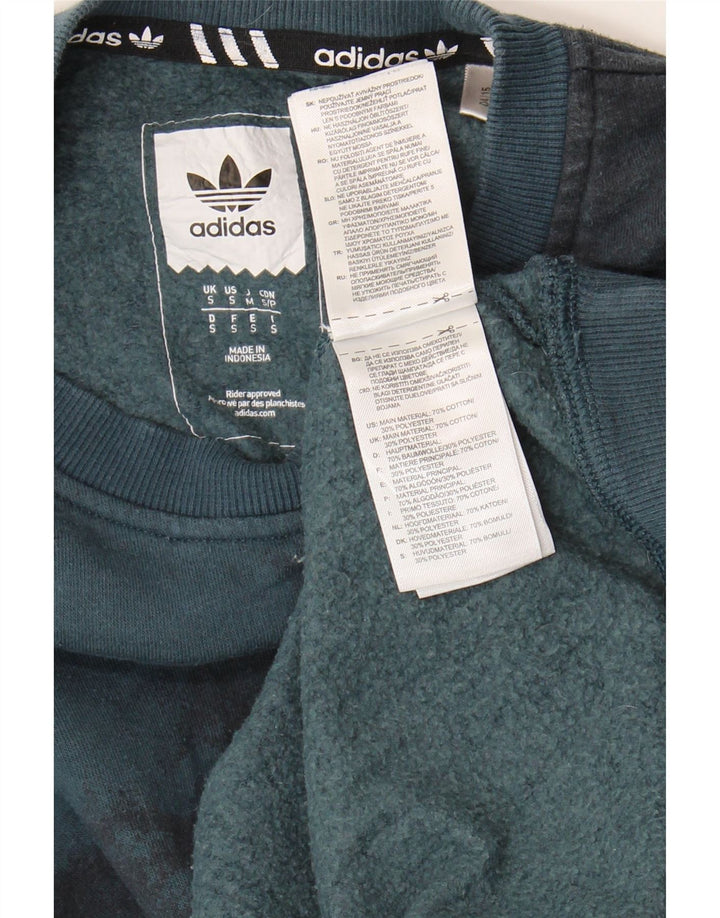 Adidas Mens Moletom Jumper Pequeno Azul Tie Dye Algodão