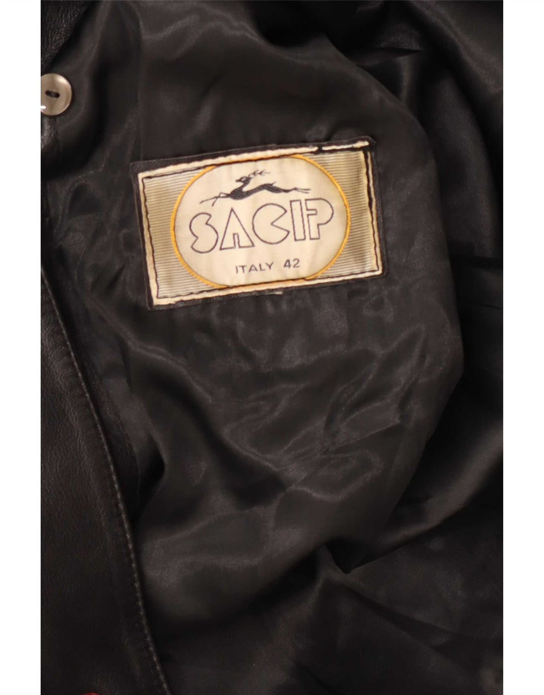 Casaco de couro feminino Sacip IT 42 médio preto