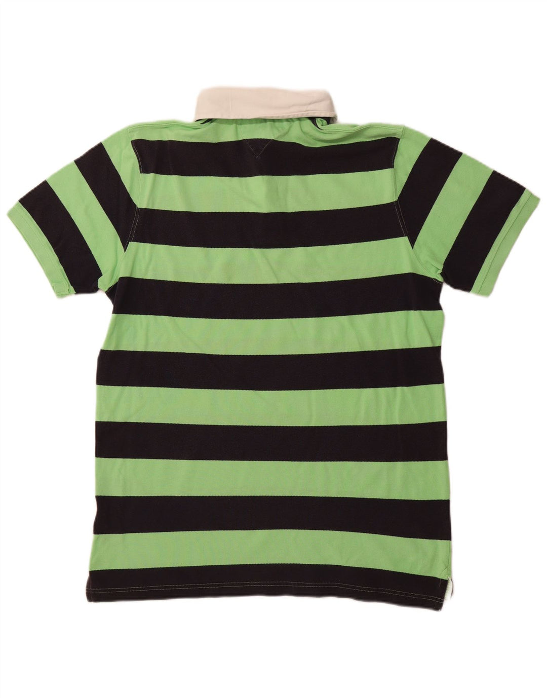 Camisa polo masculina de rugby TOMMY HILFIGER 2XL algodão listrado verde