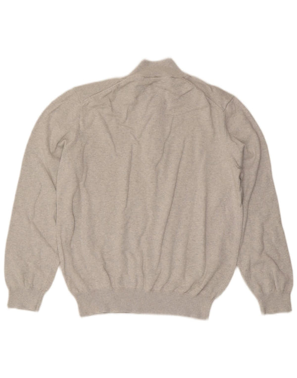 Suéter masculino Crew Clothing com zíper e gola XL algodão cinza