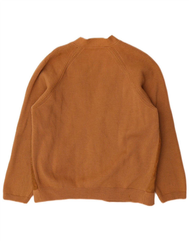 Suéter cardigã feminino VINTAGE Reino Unido 16 grande bege