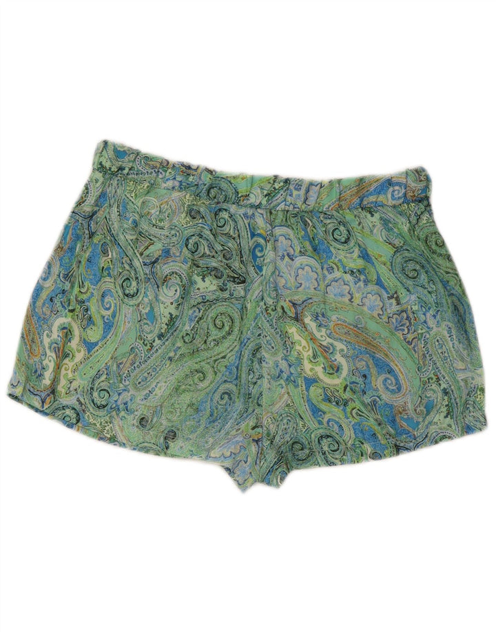 Hot Pants Feminino Zara Médio W28 Verde Paisley Poliéster