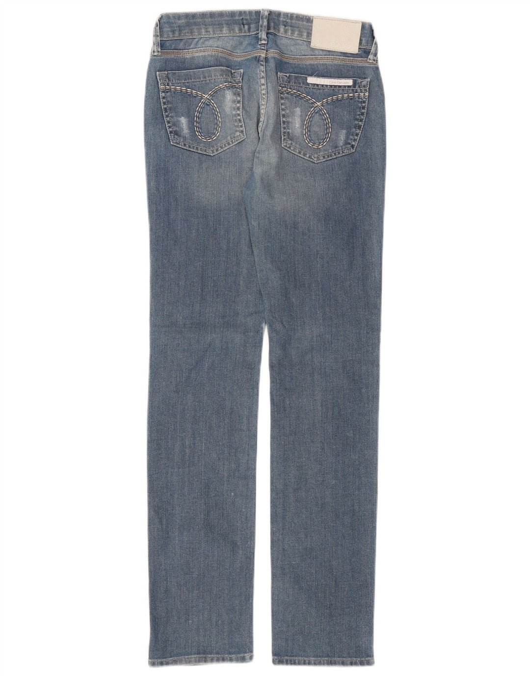 Calça jeans reta feminina Calvin Klein W26 L31 algodão azul