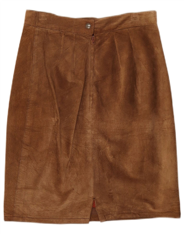 Saia feminina de camurça VINTAGE IT 44 médio W28 marrom