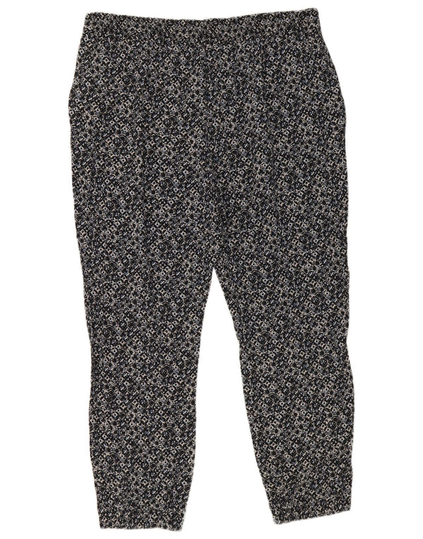 Calças cortadas femininas Marks & Spencer Reino Unido 18 XL W38 L25 azul marinho
