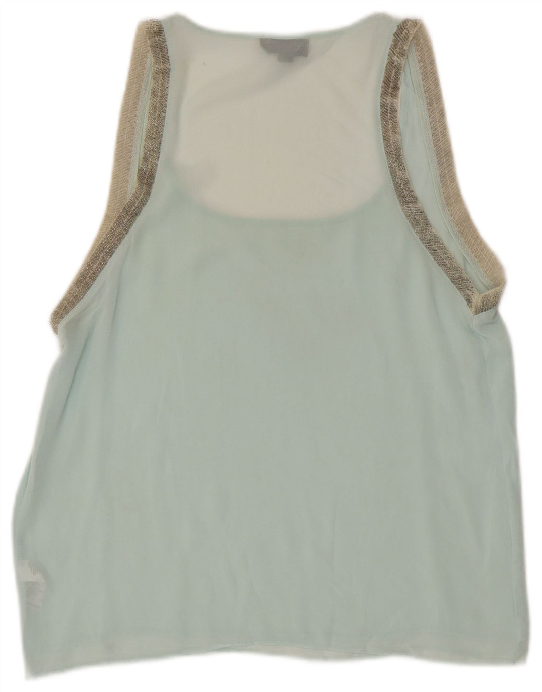 Blusa feminina sem mangas Topshop UK 10 poliéster azul pequeno