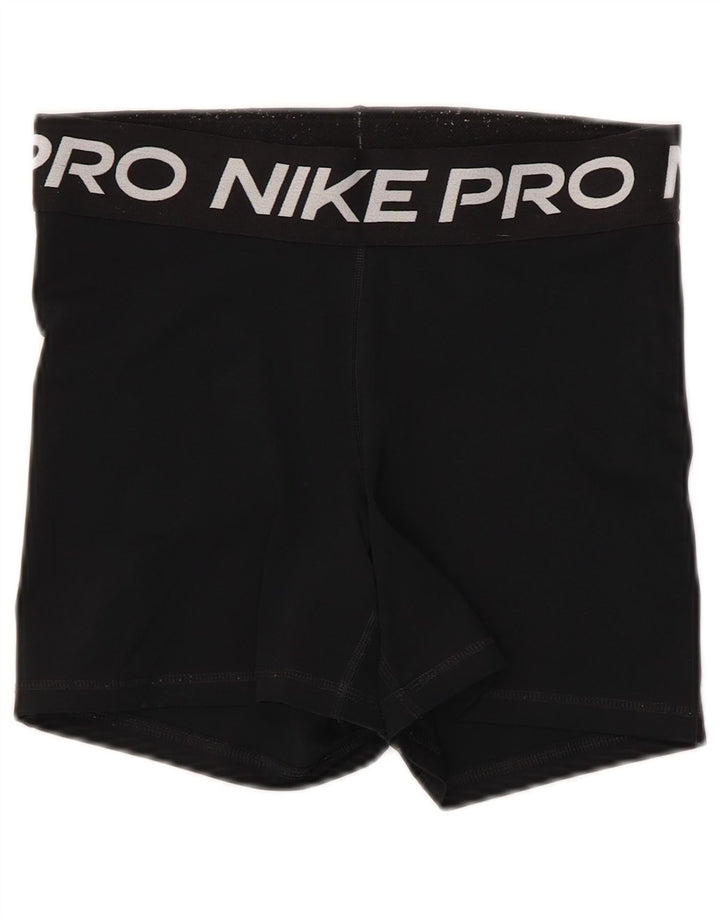 Nike Womens Dri Fit Graphic Sport Shorts UK 12 Médio Preto Poliéster