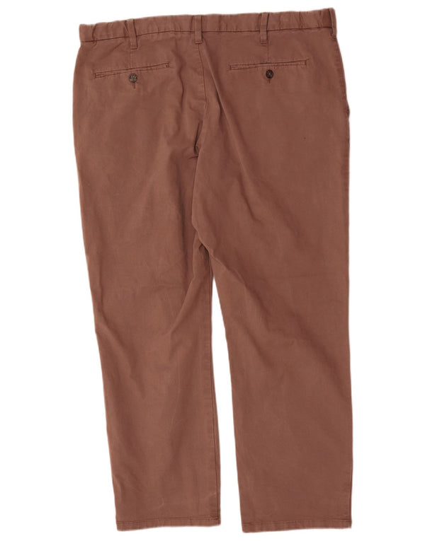 Calça chino masculina reta regular Marks & Spencer W40 L29 algodão marrom