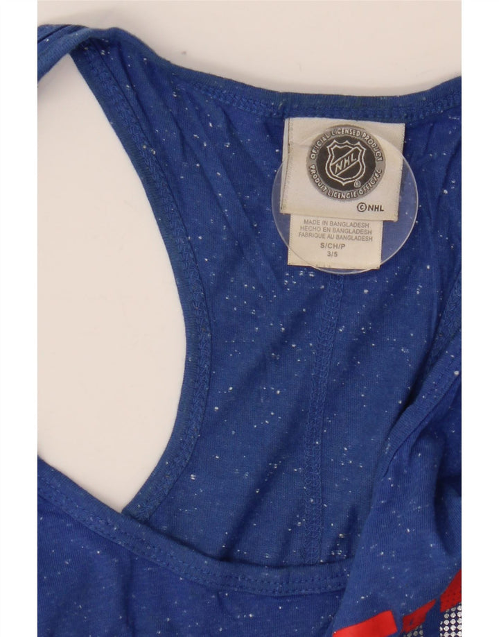 Colete gráfico NHL feminino Montreal Canadiens Top UK 10 pequeno azul manchado