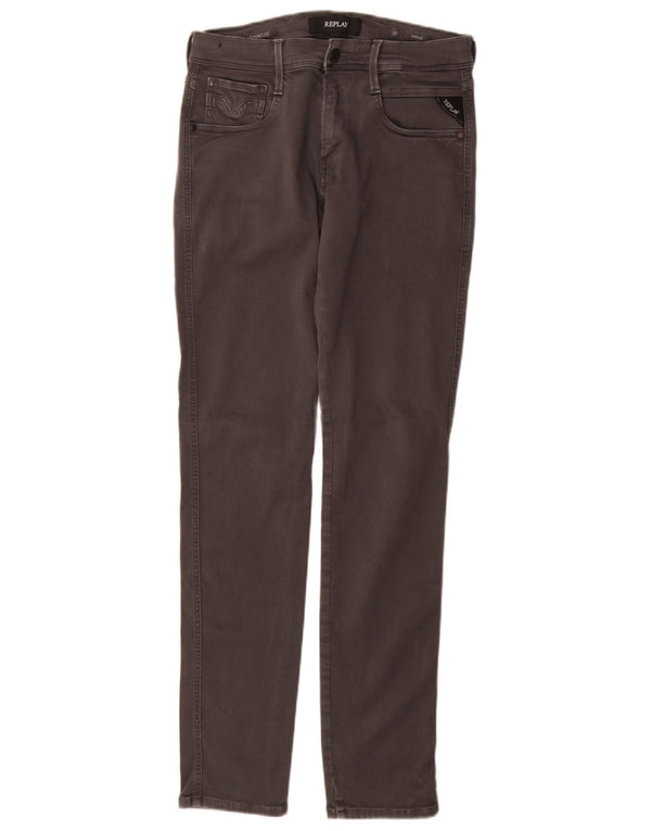 Replay Feminino Anbass Slim Jeans W30 L32 Cinza Algodão