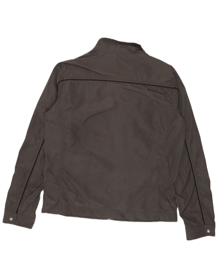 Jaqueta utilitária masculina Calvin Klein Jeans UK 38 poliéster cinza médio