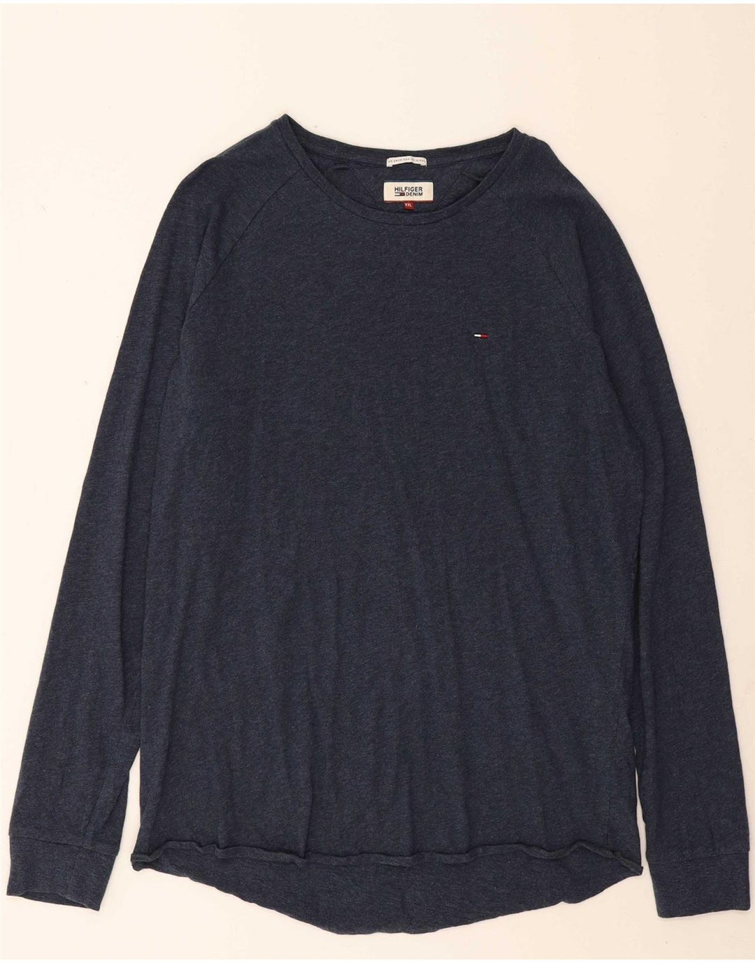 Top masculino TOMMY HILFIGER manga comprida 2XL algodão azul marinho