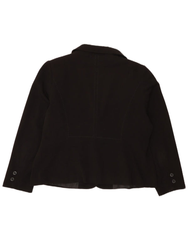 Marks & Spencer Womens 2 Button Blazer Jacket UK 20 2XL Black Polyester