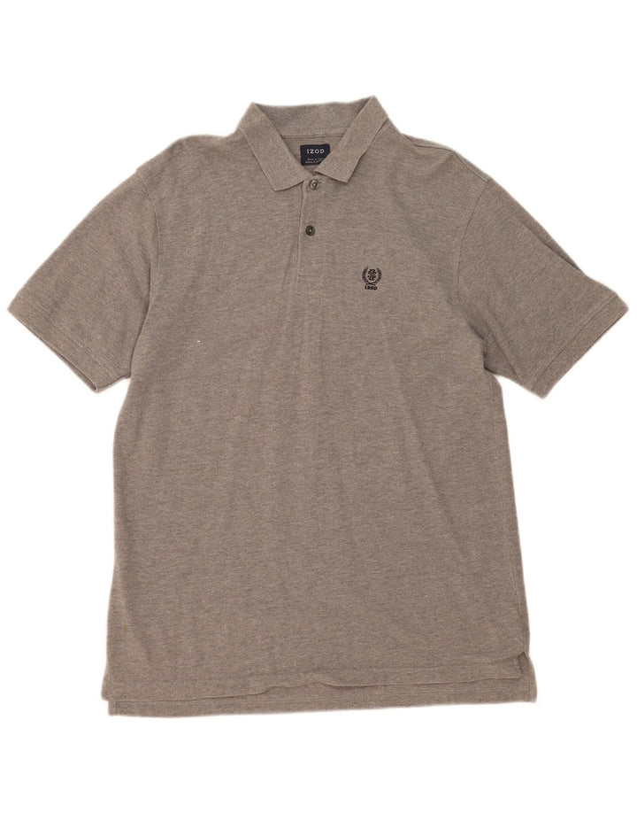 Camisa polo masculina IZOD grande algodão cinza