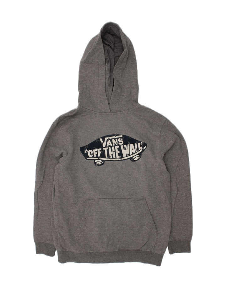 VANS Womens Graphic Hoodie Jumper UK 14 Large Grey Cotton Vintage Vans and Second-Hand Vans from Messina Hembry 