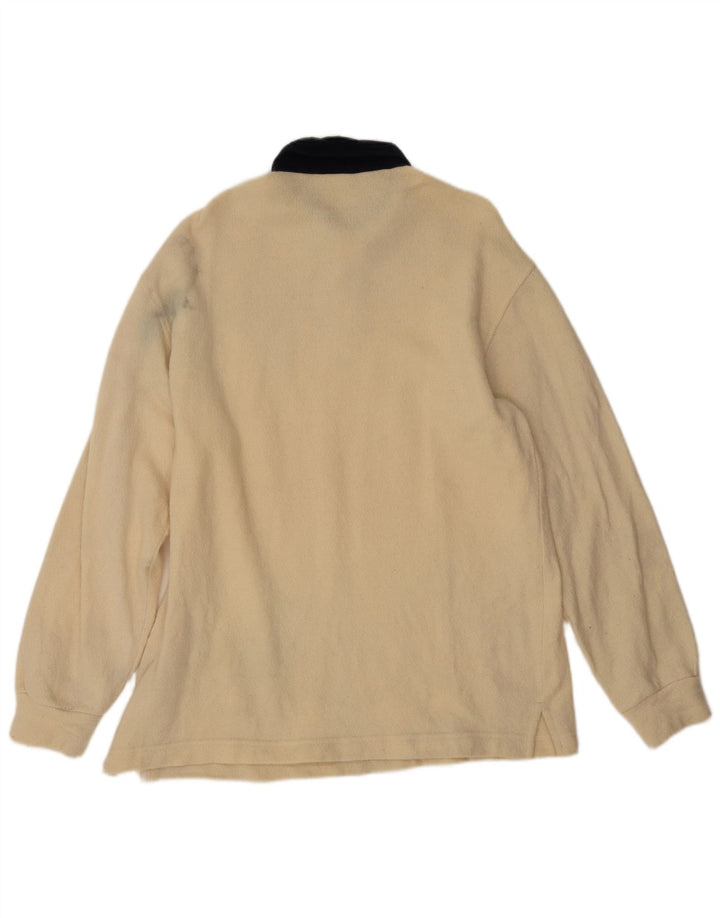 Suéter masculino North Sails com gola polo, grande lã colorblock bege