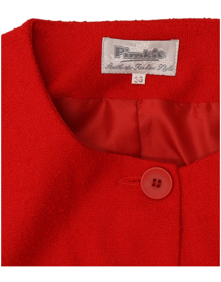 Jaqueta blazer feminina Pimkie crop 4 botões UE 36 pequena viscose vermelha