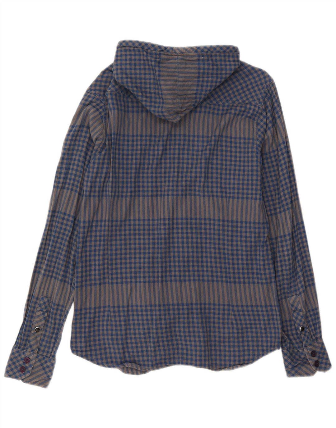 Camisa masculina de flanela Lumberjack Quiksilver pequena azul algodão guingão
