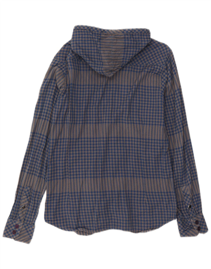 Camisa masculina de flanela Lumberjack Quiksilver pequena azul algodão guingão