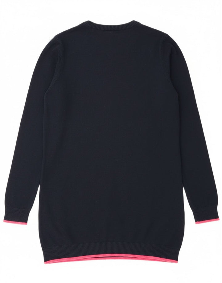 Suéter feminino Superdry Longline com gola redonda Reino Unido 12 médio azul marinho