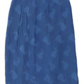 Saia reta feminina vintage com padrão abstrato W26 azul pequena