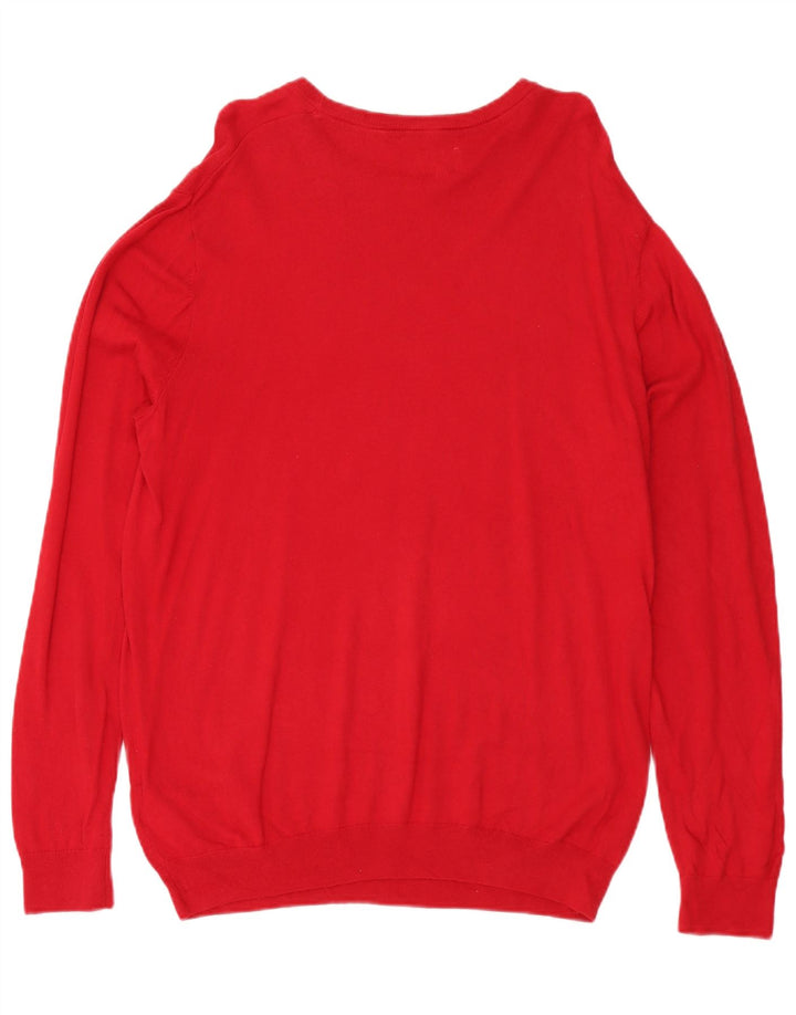 Wrangler Suéter masculino com gola canoa 2XL algodão vermelho
