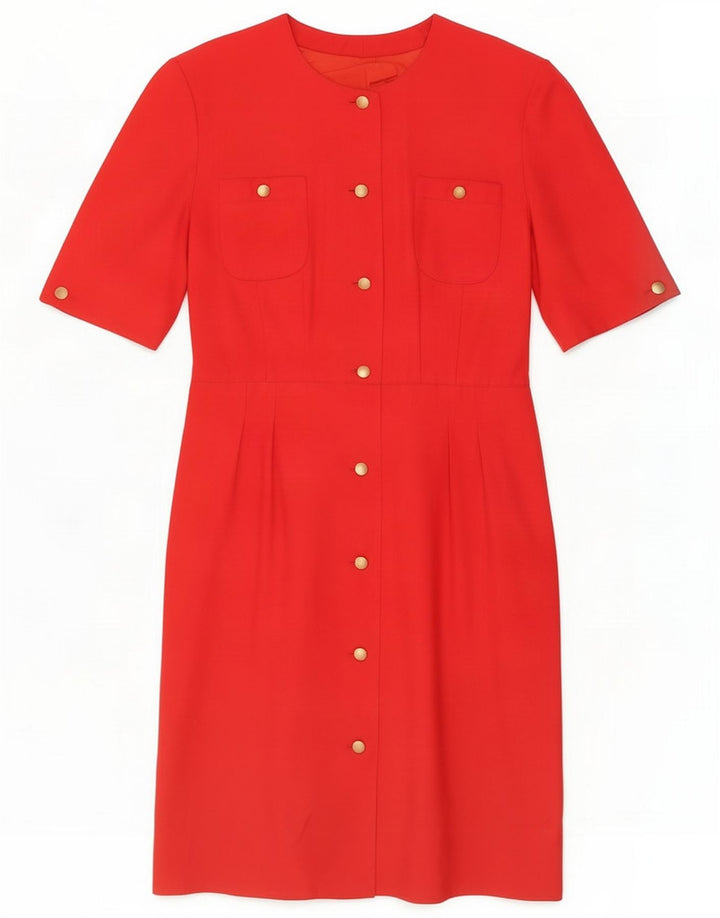 Vestido bainha feminino vintage Reino Unido 14 vermelho médio