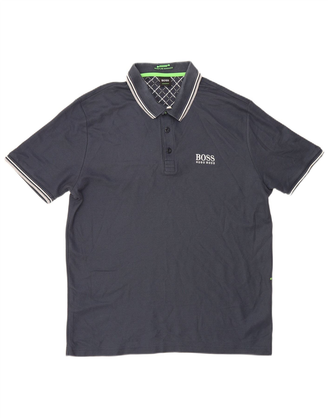 Camisa polo masculina Hugo Boss XL azul marinho algodão