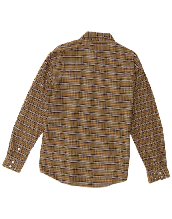 Camisa masculina de flanela Wrangler grande algodão xadrez cáqui