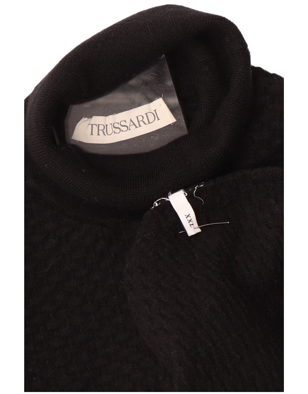 Suéter feminino TRUSSARDI com gola redonda UK 20 2XL preto
