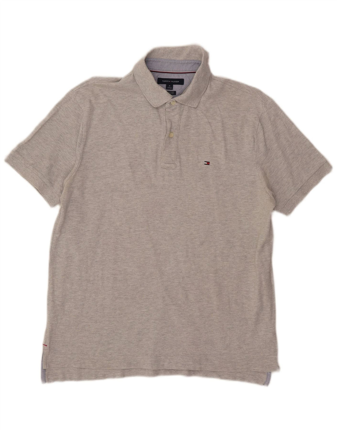 Camisa polo masculina Tommy Hilfiger Classic Fit algodão cinza médio