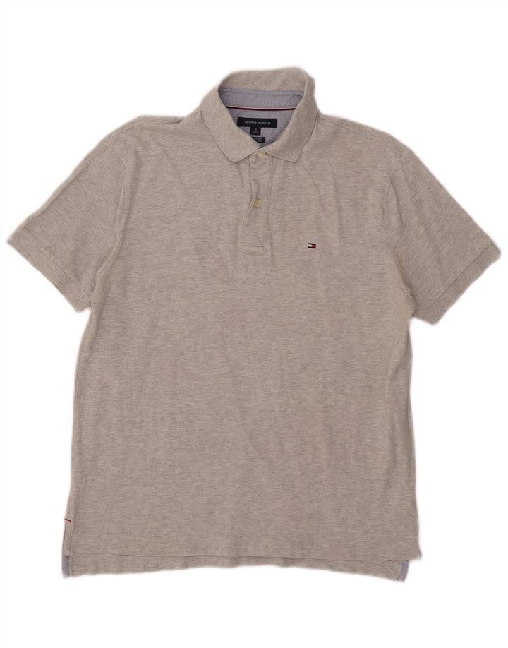 Camisa polo masculina Tommy Hilfiger Classic Fit algodão cinza médio