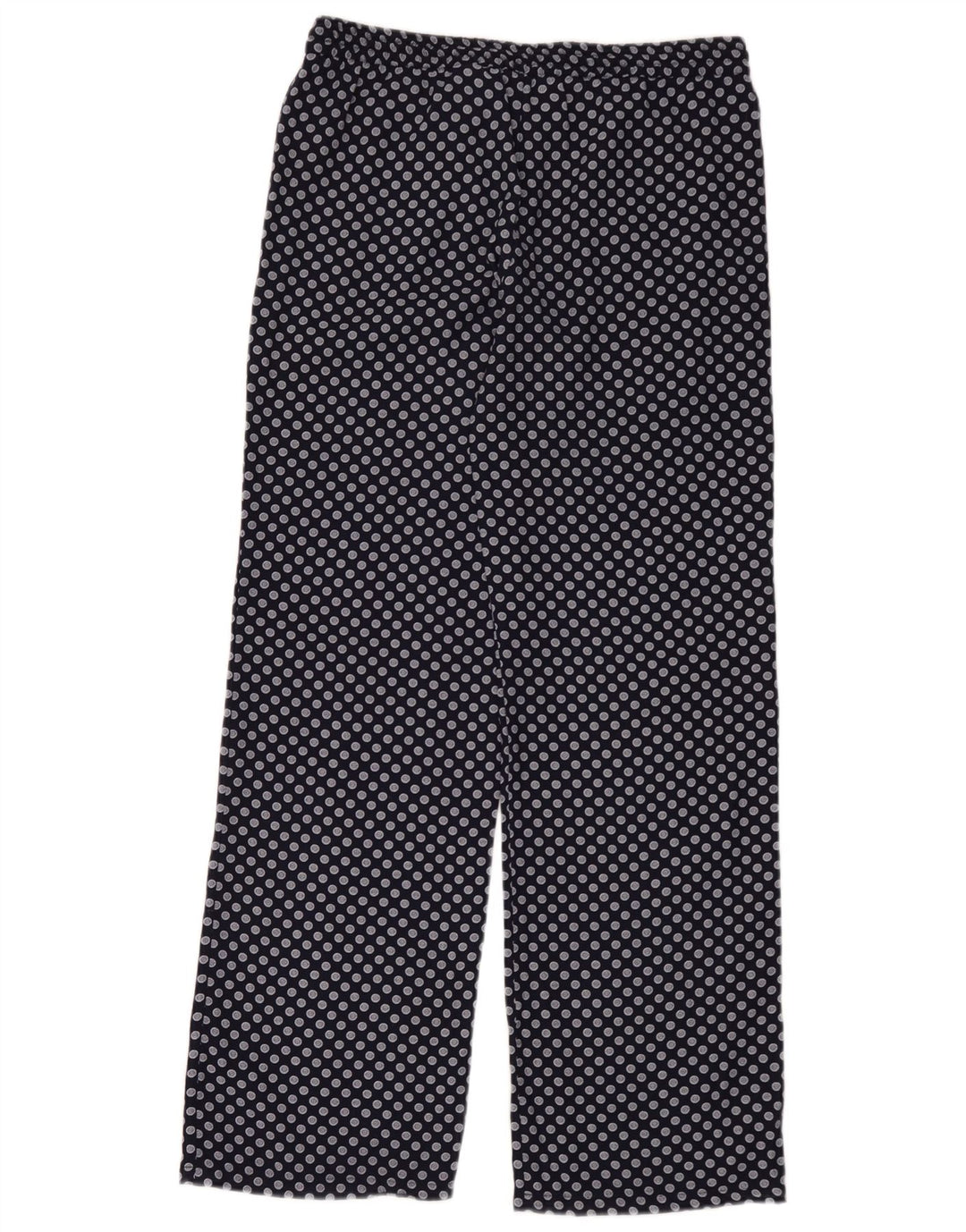Calça feminina Zara com perna larga, médio W30 L32 azul marinho poliéster manchado