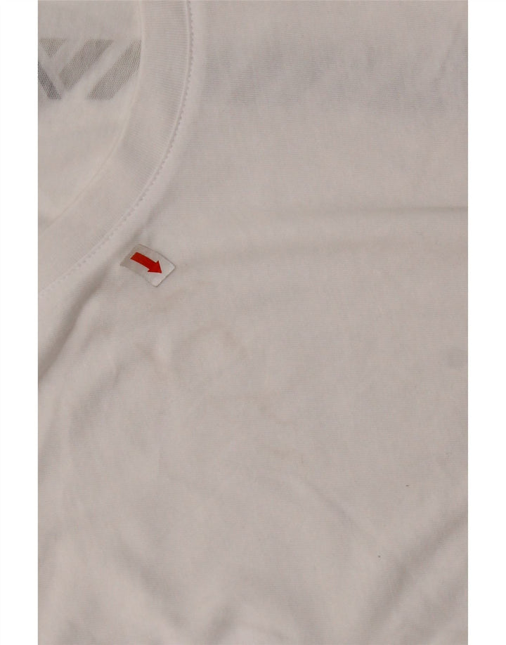 Camiseta feminina NEW BALANCE Crop Graphic UK 10 algodão branco pequeno