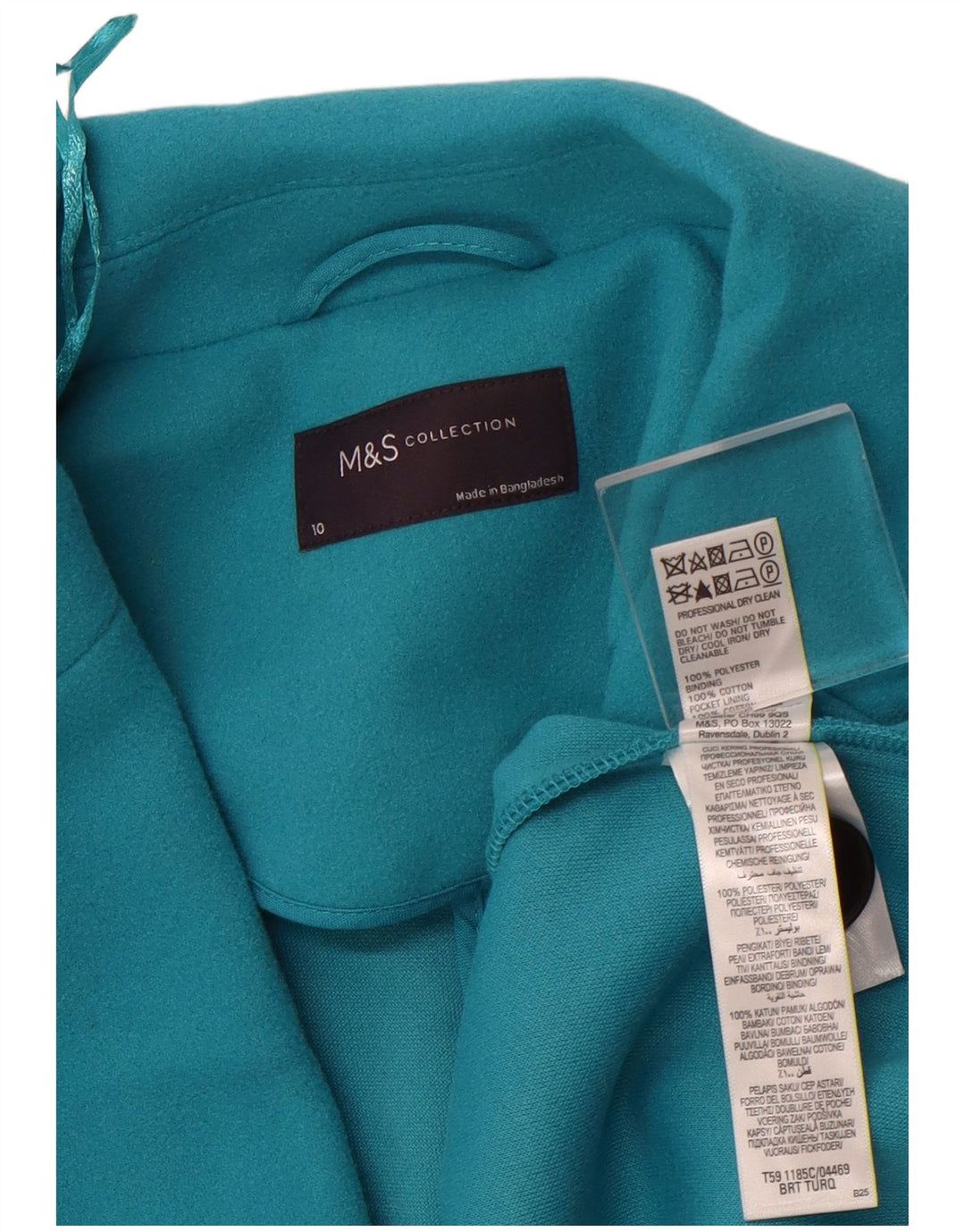 Sobretudo feminino MARKS & SPENCER UK 10 pequeno azul poliéster