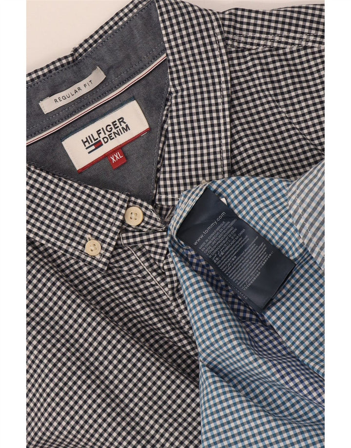 Camisa masculina Tommy Hilfiger Regular Fit 2XL algodão guingão multicolorido