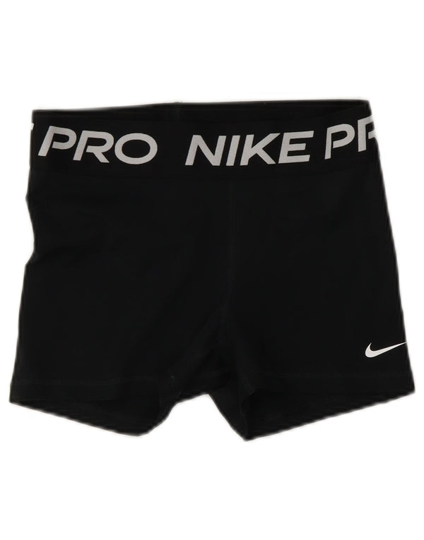 NIKE Womens Dri Fit Graphic Sport Shorts Reino Unido 10 Pequeno Poliéster Preto