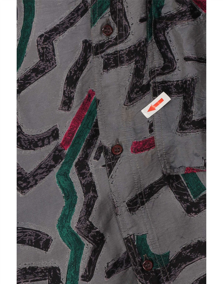 Schoffel Camisa masculina com estampa abstrata XL Acetato cinza