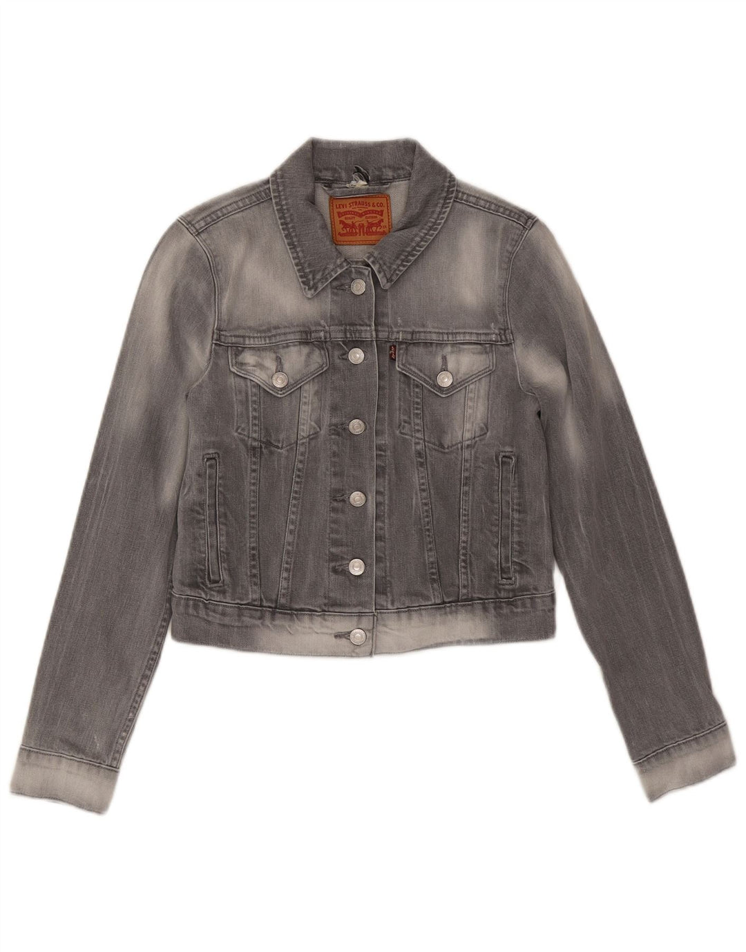 Jaqueta jeans feminina LEVI'S UK 10 algodão cinza pequeno