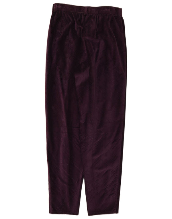Calça feminina de veludo cotelê de cintura alta superior IT 44 médio W26 L29 roxo
