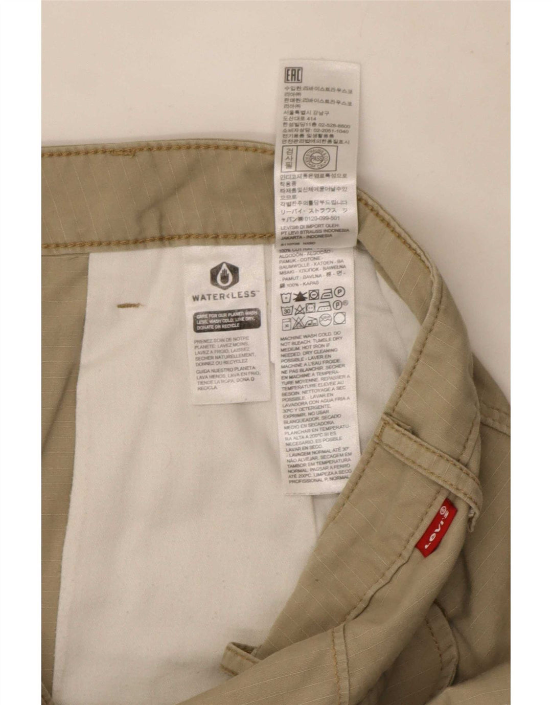 Shorts cargo masculino Levi's W38 XL algodão bege