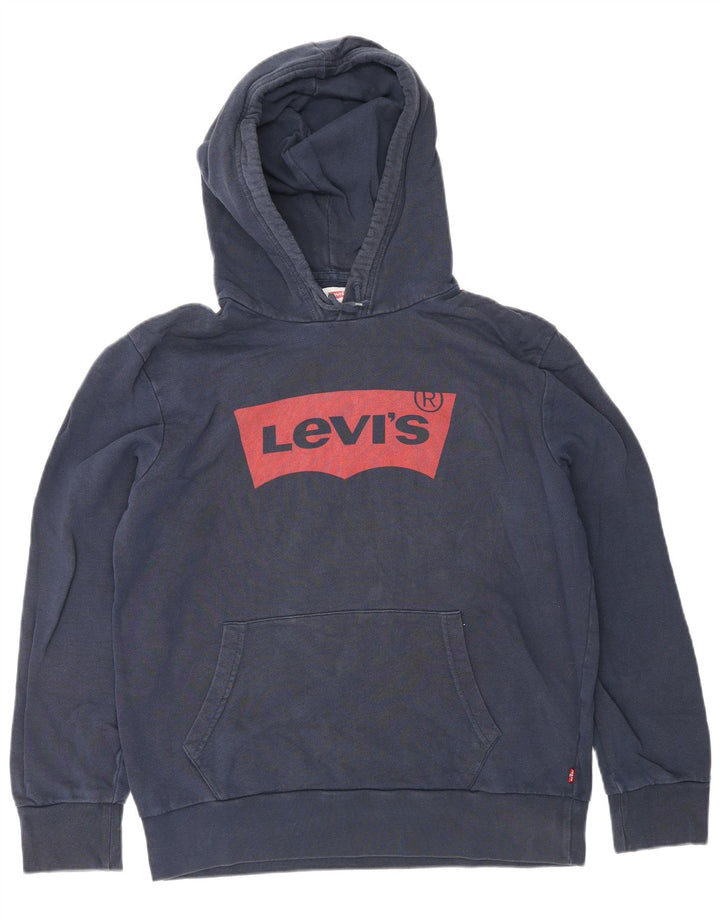 Suéter com capuz gráfico masculino LEVI'S médio azul marinho