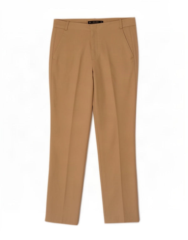 Zara Calça Chino Feminina Slim EU 36 XS W26 L26 Algodão Bege