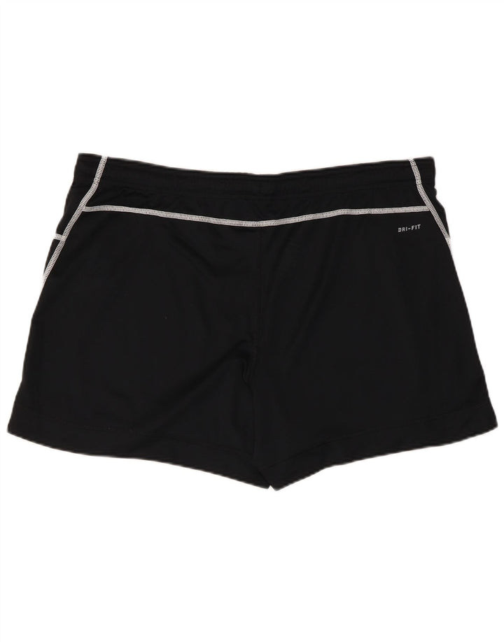 Shorts esportivos femininos NIKE Dri Fit UK 16/18 grande poliéster preto