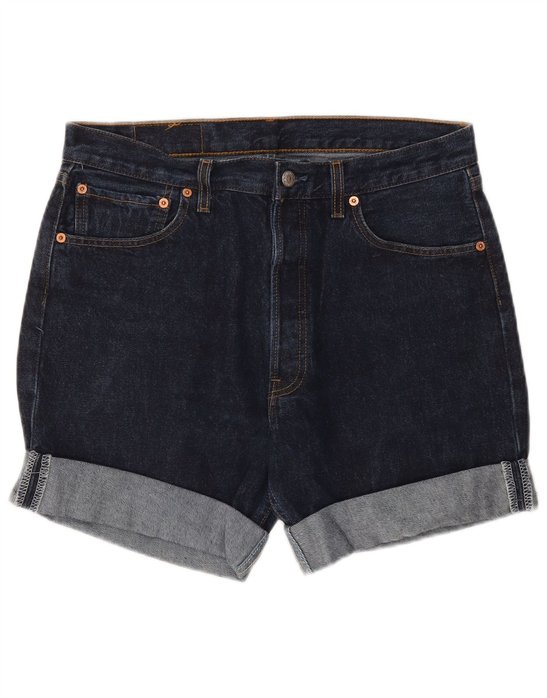 Shorts jeans masculino 501 da Levi's W34 grande azul marinho